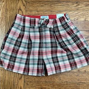 Mayoral Red and Black Plaid Shorts
